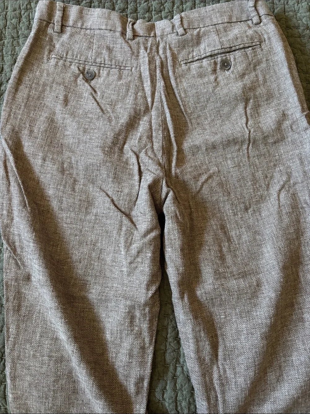 Banana Republic Linen Blend Chinos Taupe Heather Straight Pants